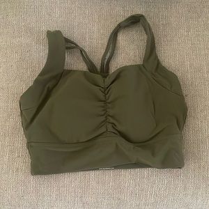 Color: Grounded Dark Olive Buffbunny Bloom Sports Bra